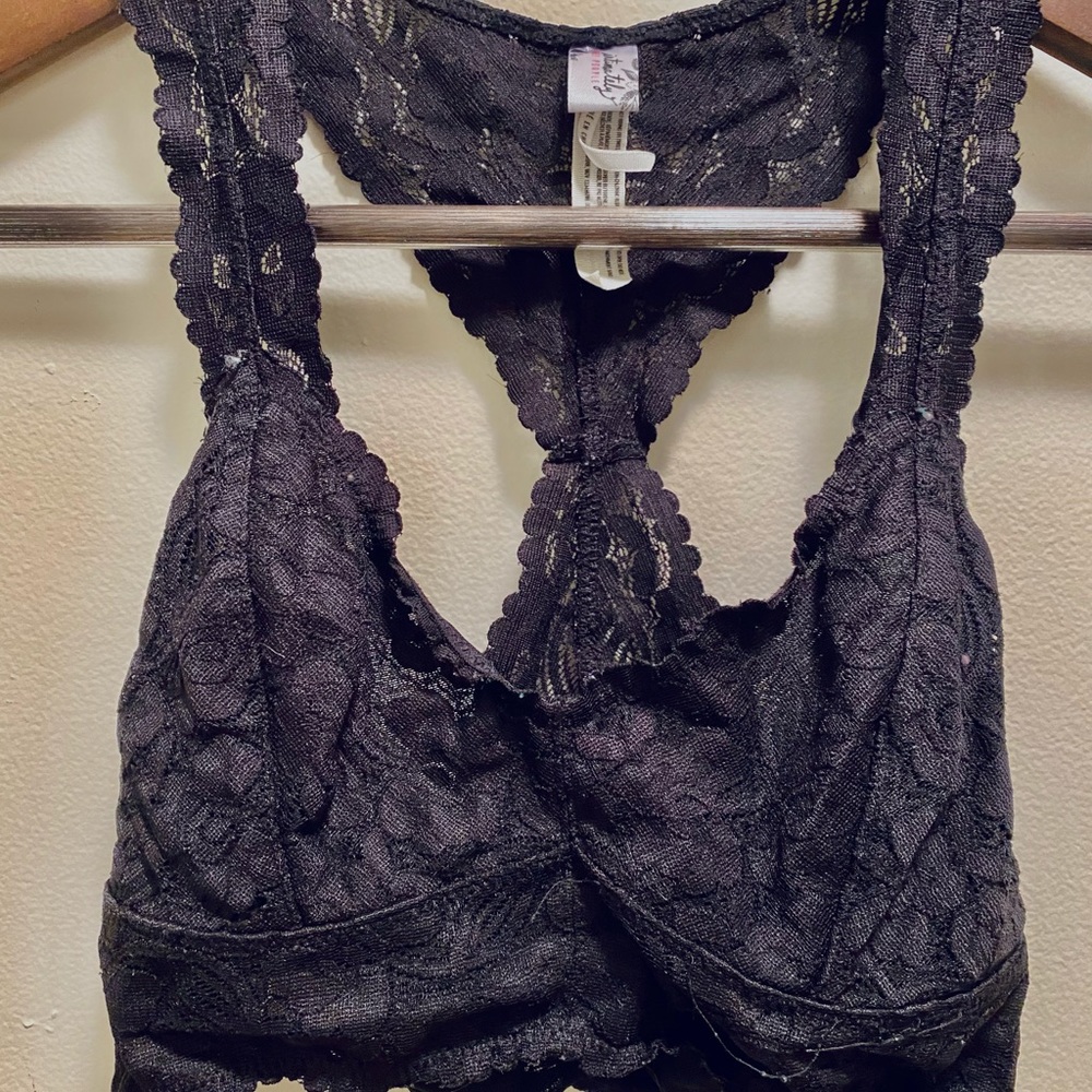 Free People Black Lace Bralette